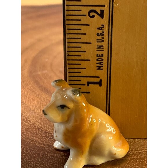 Vintage Japan Porcelain Dog Figurine Collectible Hand-Painted Miniature - Picture 5 of 8